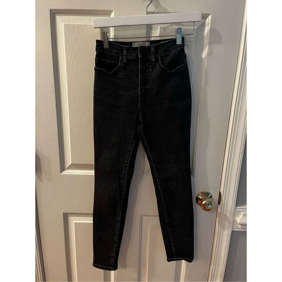 Everlane Denim - Everlane Black Button Fly High Rise Ankle Skinny Jeans sz 25 EUC